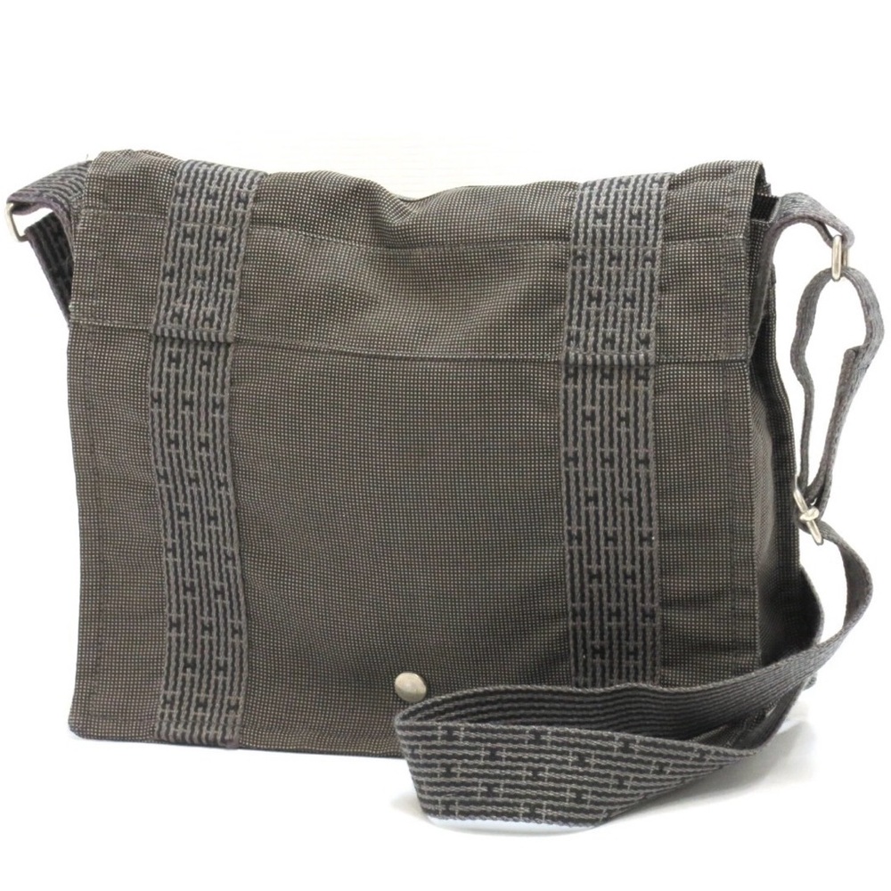 Authentic HERMES Canvas Messenger Shoulder Grey